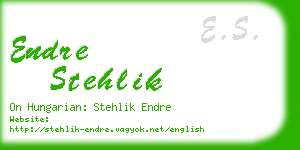 endre stehlik business card